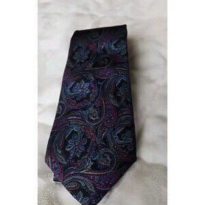 Bert Pulitzer Collectors Edition - Jordan Marsh VTG  100% Silk  Blue Paisley Tie